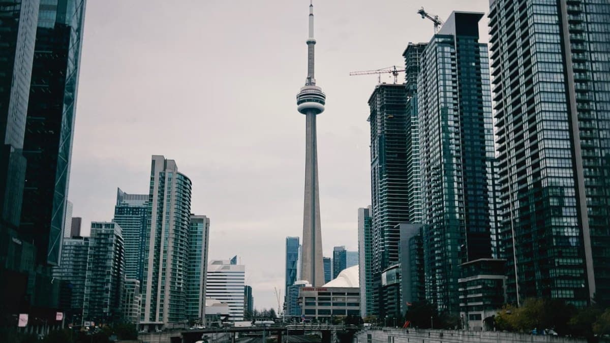Toronto skyline with modern towers viewed from the north of the city