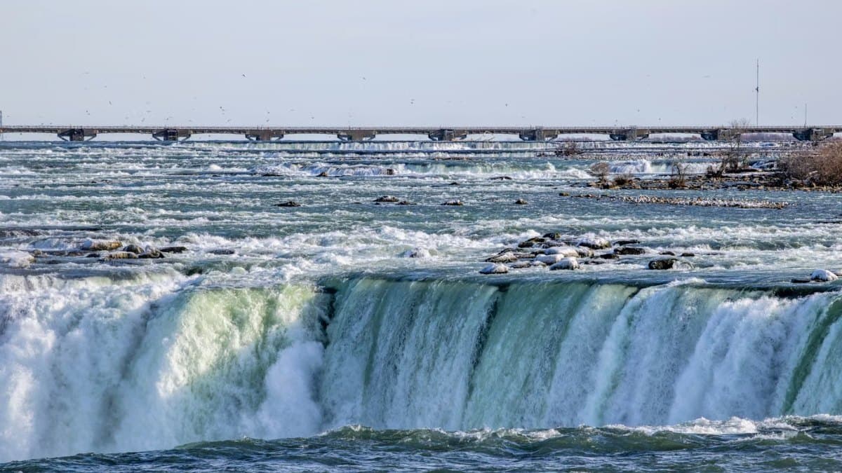 Scenic view of Niagara Falls with cascading water