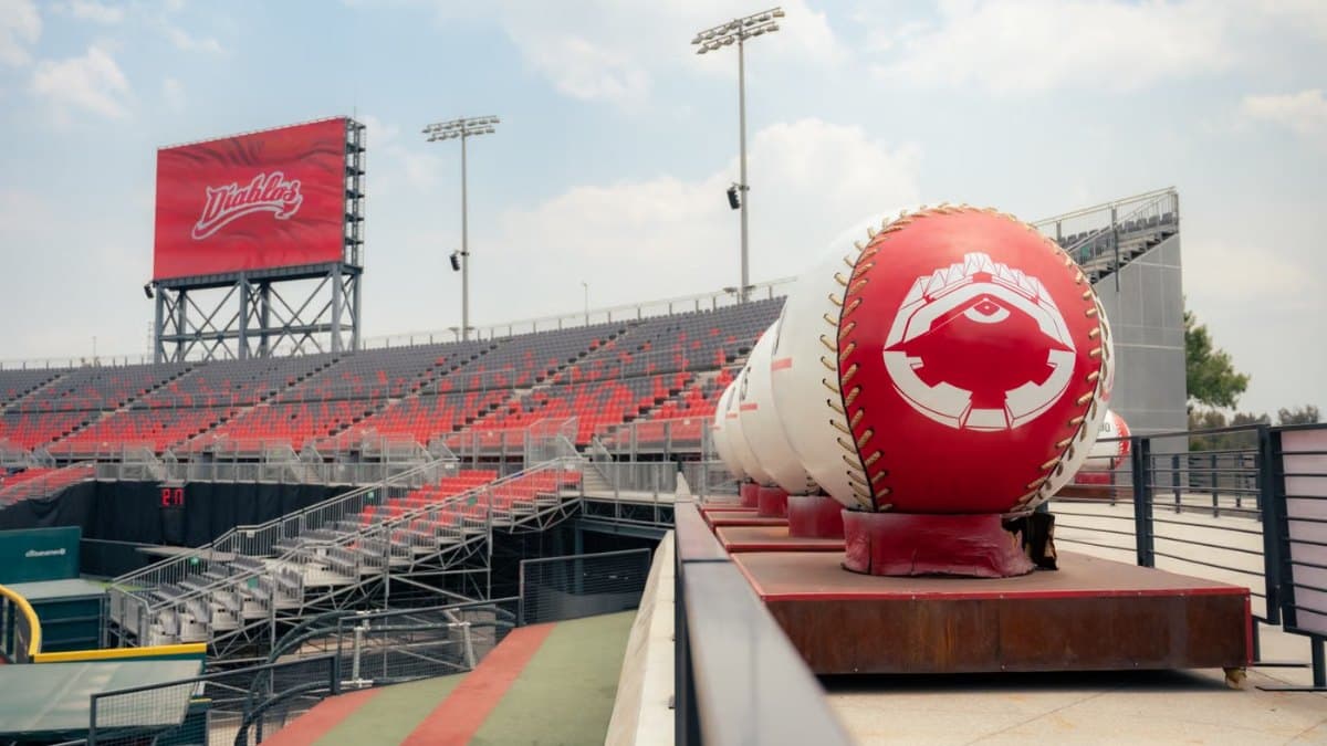 View of a large baseball stadium interior