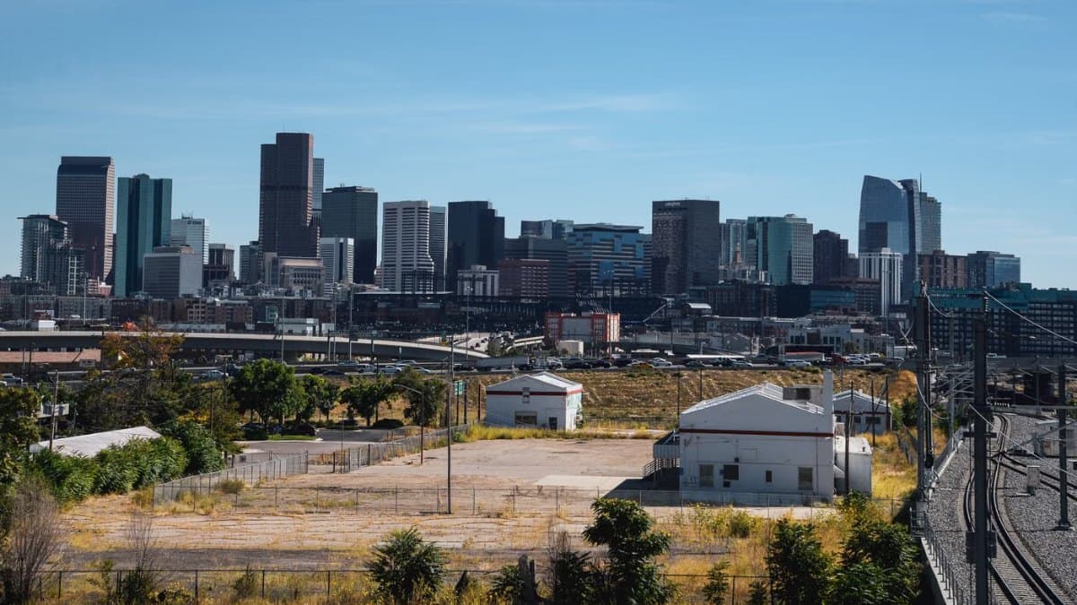 City skyline against a clear sky